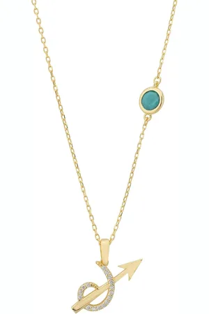 Latelita Zodiac Birthstone Sagittarius Necklace Turquoise Gold