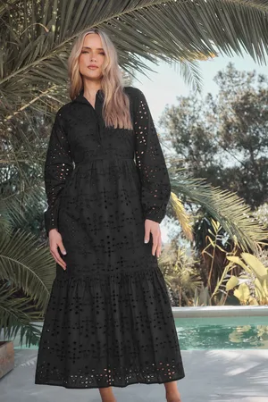 Long Tall Sally Tall Broderie Anglaise Maxi Shirt Dress