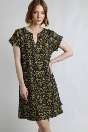 Weird Fish Althea Linen Rich Printed Dress