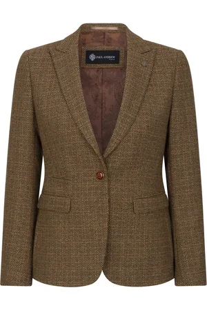 PAUL ANDREW Ralph Brown Tweed Tailored Fit Blazer