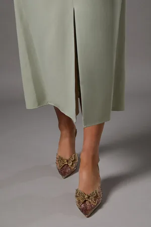 Coast Queenie Diamante Butterfly Pointed Slingback High Stiletto Heel Court Shoes