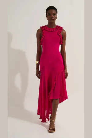 Karen Millen Ruffle Trim Knitted Maxi Dress
