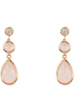 Latelita Tuscany Gemstone Drop Earring Rose Gold Rose Quartz