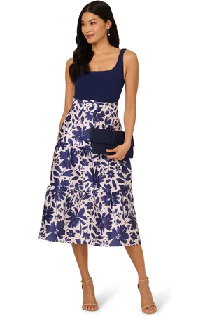 Adrianna Papell Combo Printed Ankle Dress