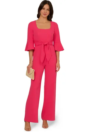 Adrianna Papell Knit Crepe Tie Front Jumpsuit