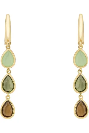 Latelita Sardinia Triple Teardrop Earrings Gold The Greens