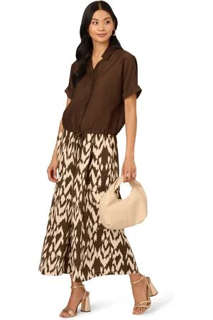 Adrianna Papell Wide Leg Pull On Cargo Gaucho Pant With Elastic Waistband