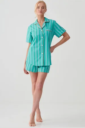 British Boxers "New York Stripe" Crisp Cotton Short Pyjama Set