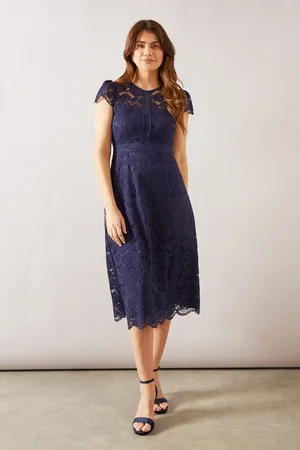 wallis Lace Fit And Flare Midi Dress