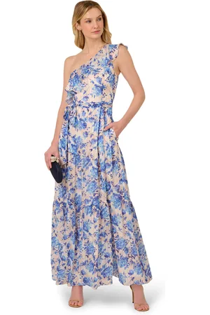 Adrianna Papell Satin Stripe Ankle Dress