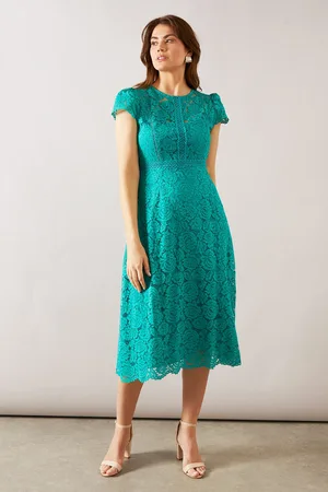 wallis Lace Fit And Flare Midi Dress