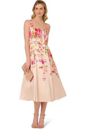 Adrianna Papell Border Mikado Midi Dress