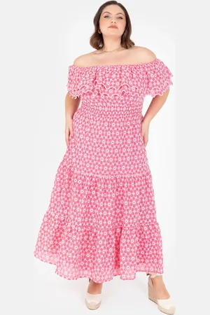 Lovedrobe Embroidered Bardot Neck Midi Dress