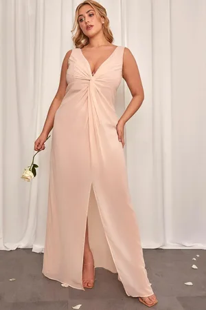 Chi Chi London Plus Size Knot Detail Maxi Dress