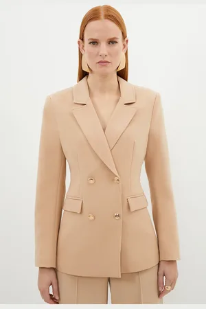 Karen Millen Compact Stretch Essential Tailored Doubled Breasted Blazer