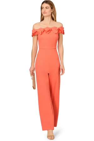 Adrianna Papell Crepe Rosette Jumpsuit