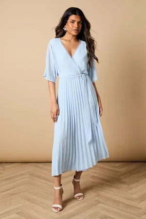 Oasis Petite Occasion Kimono Sleeve Pleated Midi Dress