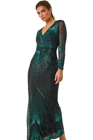 Ariella Starburst Sequin Stretch Bodycon Maxi Dress