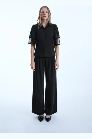 James Lakeland Lace Frill Short Sleeve Shirt