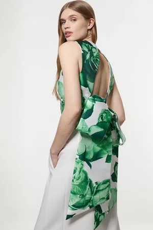 Karen Millen Rose Twill Bow Detail Top