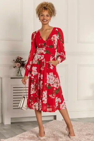 Jolie Moi Renita Floral Print Mesh Dress