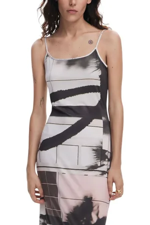 Desigual Printed Midi Slip Dress Women - Dresses