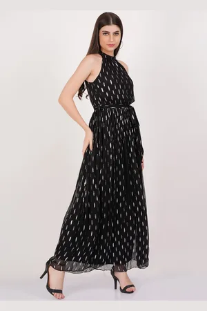 Gini London Jacquard Halter Neck Maxi Dress