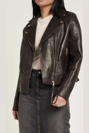 Barneys Originals Real Leather Biker Jacket
