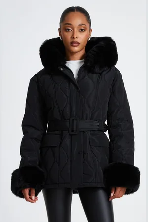 Quiz Faux Fur Trim Jacket