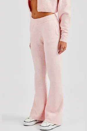 CERNUCCI Knitted Flare Trouser - Baby Pink