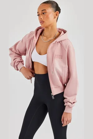 CERNUCCI Washed Raglan Zip Through Hoodie