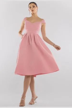 Goddiva Scuba Foam Skater Midi Dress