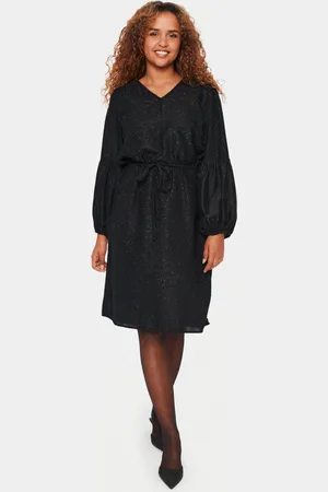 Saint Tropez BriSZ V-neck Glitter Casual Fit Dress