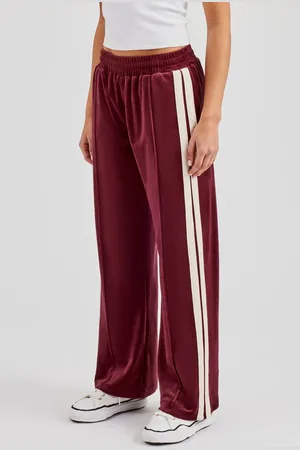 CERNUCCI Taping Wide Leg Velour Track Pant