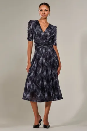 Jolie Moi Ruched Sleeve Mesh Maxi Dress