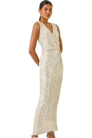 Roman Sequin Twist Detail Maxi Dress