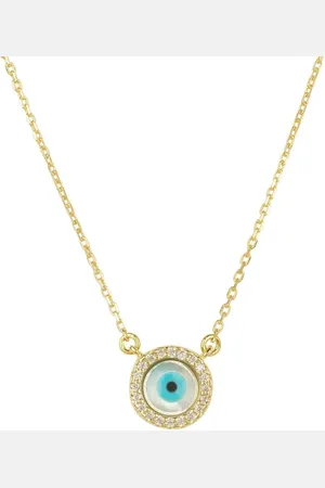 Latelita Evil Eye Mother Of Pearl Necklace Cz Gold