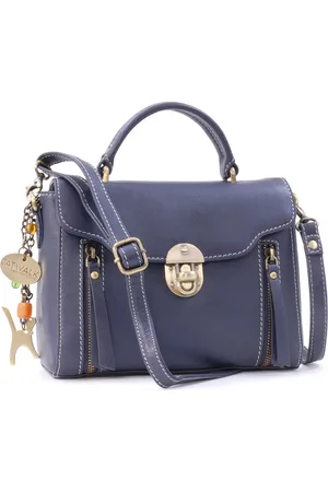 Catwalk Collection Handbags Athena Leather Top Handle Bag With Detachable Crossbody Strap