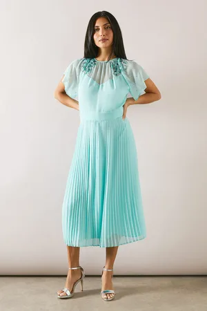wallis Cape Sleeve Embellished Shoulder Midi Dress