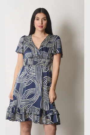 Asolo Abstract Print Smocked Dress