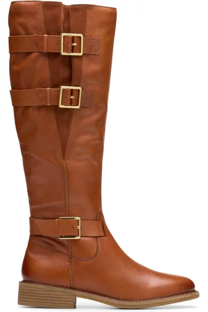 Clarks Cologne Up Knee High Boot British Tan Leather Knee High Boots