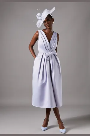 Coast V Neck Bow Detail Midi Dress