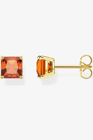 Thomas Sabo Plated Orange Stone Stud Earrings H2174-472-8