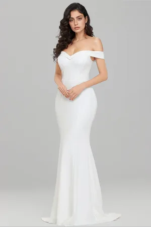 Ever Pretty Sweetheart Neck Drop Shoulder Classic Simple Bodycon Mermaid Wedding Dress