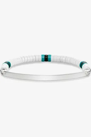 Thomas Sabo Silver Love Bridge White Agate Bead Bracelet LBA0093-885-14-17.5 cm