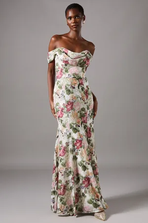 Coast Floral Bardot Maxi Dress