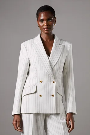 Coast Pinstripe Double Breasted Blazer