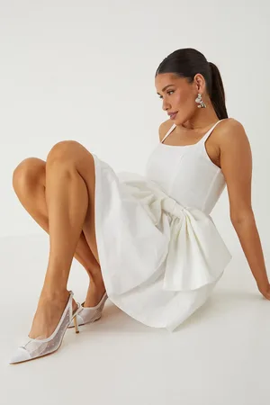 MissPap Tulle Bow Pointed Satin Heels