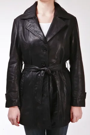 Infinity 3/4 Length Tie Belt Trench Coat-Oldbury