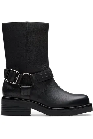 Clarks Rebelle Up Leather Mid Calf Boots